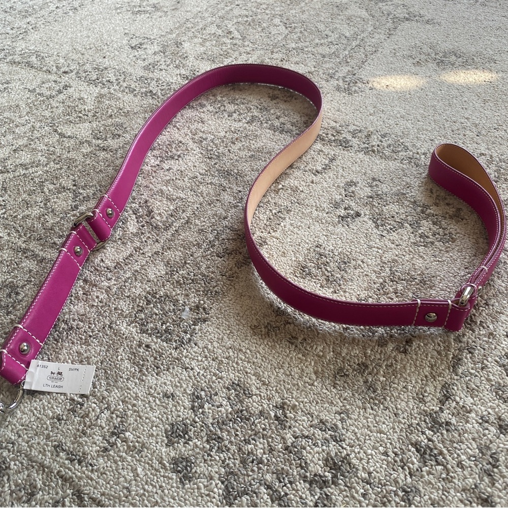 Coach leather dog leash 54”